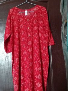 Red Cotton  Kurta
