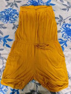 Mustard Color Sleeveless Jumpsuit