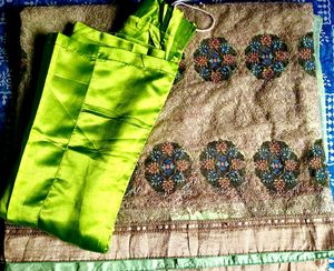 Gorgeous Super Net Embroidered Saree With Peticoat