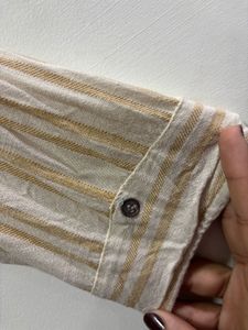 Beige Striped Shirt | Easy Breezy Everyday Look