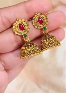 Gold Jhumka Earrings Set 6🫶🫠