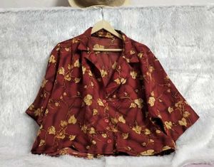 Drop Shoulder Floral Top