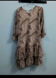 Patterned Tiered Mini Dress