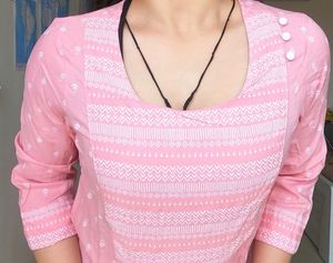 Pink Printed Kurta