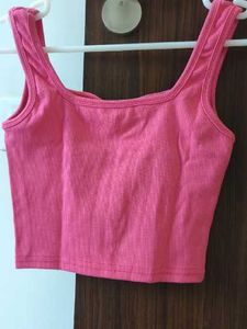 Pink Sleeveless Crop Top
