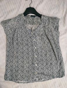Floral Print Button-Down Top
