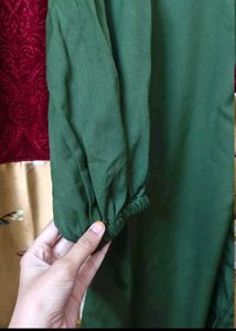 Green Button-Up Long Sleeve Tunic