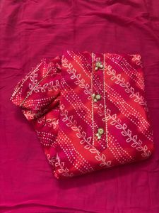Pink Printed Kurta Set