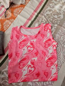 Pink Patterned Tank Top