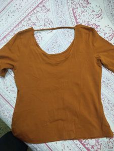 Burnt Orange Open Back Top