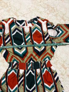 Patterned Midi Dress