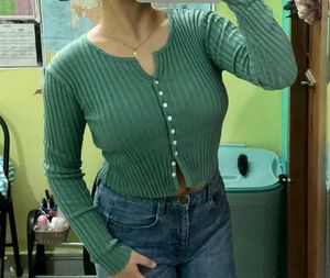 Cute Green Cardigan &amp; Floral Top