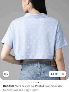 Roadster Printed Drop Shoulder Short Tshirt.