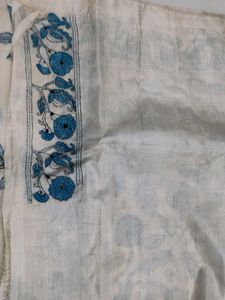 Pure Tussar Silk Saree With Kantha Work