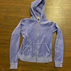 H&M Baby Blue Velour Zip-up Hoodie