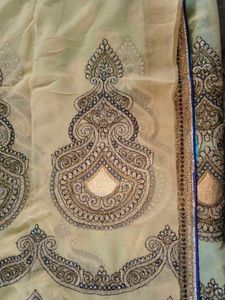 Teal Saree with Embellishments