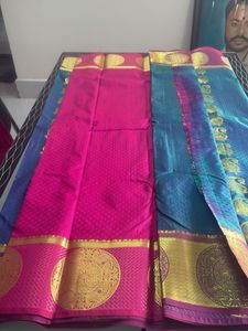 Peacock Green And Rose Banarasi Saree