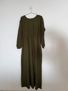 Olive Green Long Sleeve Maxi dress