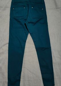 Teal Green Cotton Trouser Pant