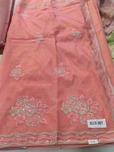 Elegant Peach Saree