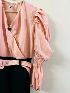 Chic Pink &amp; Black Dress🩷