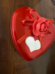 Red Heart-Shaped Tin