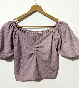 Purple Puff Sleeve Top