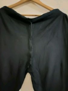 Black Rayon Straight Pant