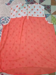 Cute Polka Dot Georget Sleeveless Top