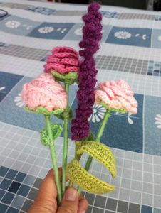 Combo of 4 Beautiful Crochet Flower Sticks