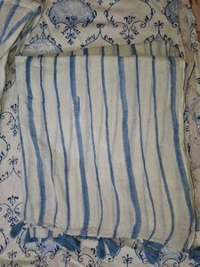 Blue &amp; White Printed Kurta Set