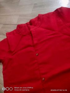 Red Button-Down Shirt