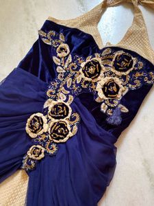 Halter Gown with Floral Applique
