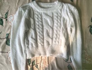Cozy White Cable Knit Sweater