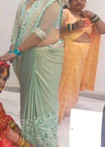 Awesome Beautiful Saree In Green Silk+Shine