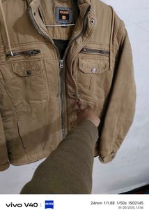 Stylish Polic Color Fur Lined Jacket