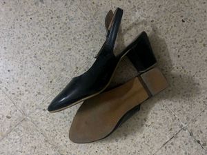 Black Pointed Slingback Heels