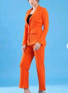 Stylish Orange Blazer Suit