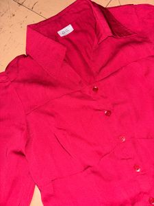 Burgundy Blouse with Flared Hand Detail