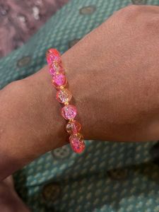Pink & Gold Beaded Bracelet