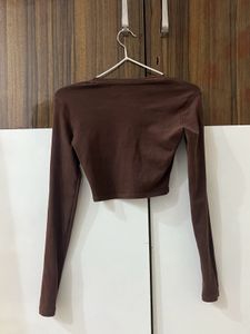 Zara Brown Long Sleeve Top