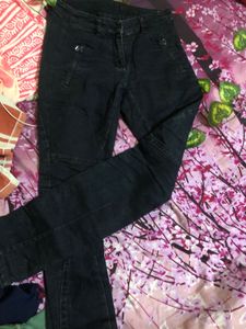 Dark Wash Moto Jeans