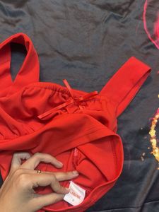 Red Sleeveless Crop Top