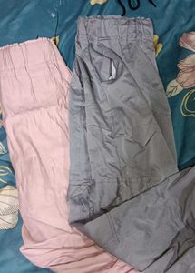 Gray And Pink Cargo Pants