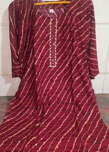 Striped Maroon Kurti Size Xxl