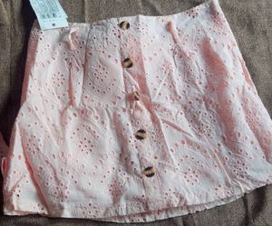 Peach Embroidered Skirt with attached shorts