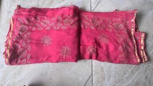 Rani Pink Golden Sequin Saree