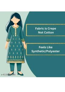 Teal Printed Kurti with White Palazzos