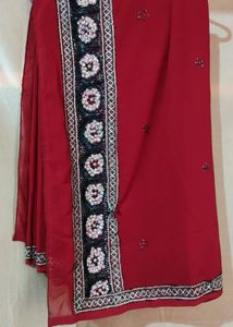 Bridal Maroon Saree.💫
