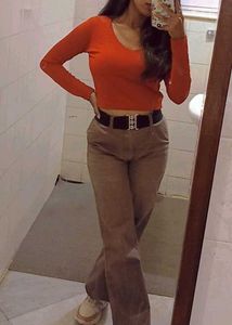 Red Long Sleeve Top